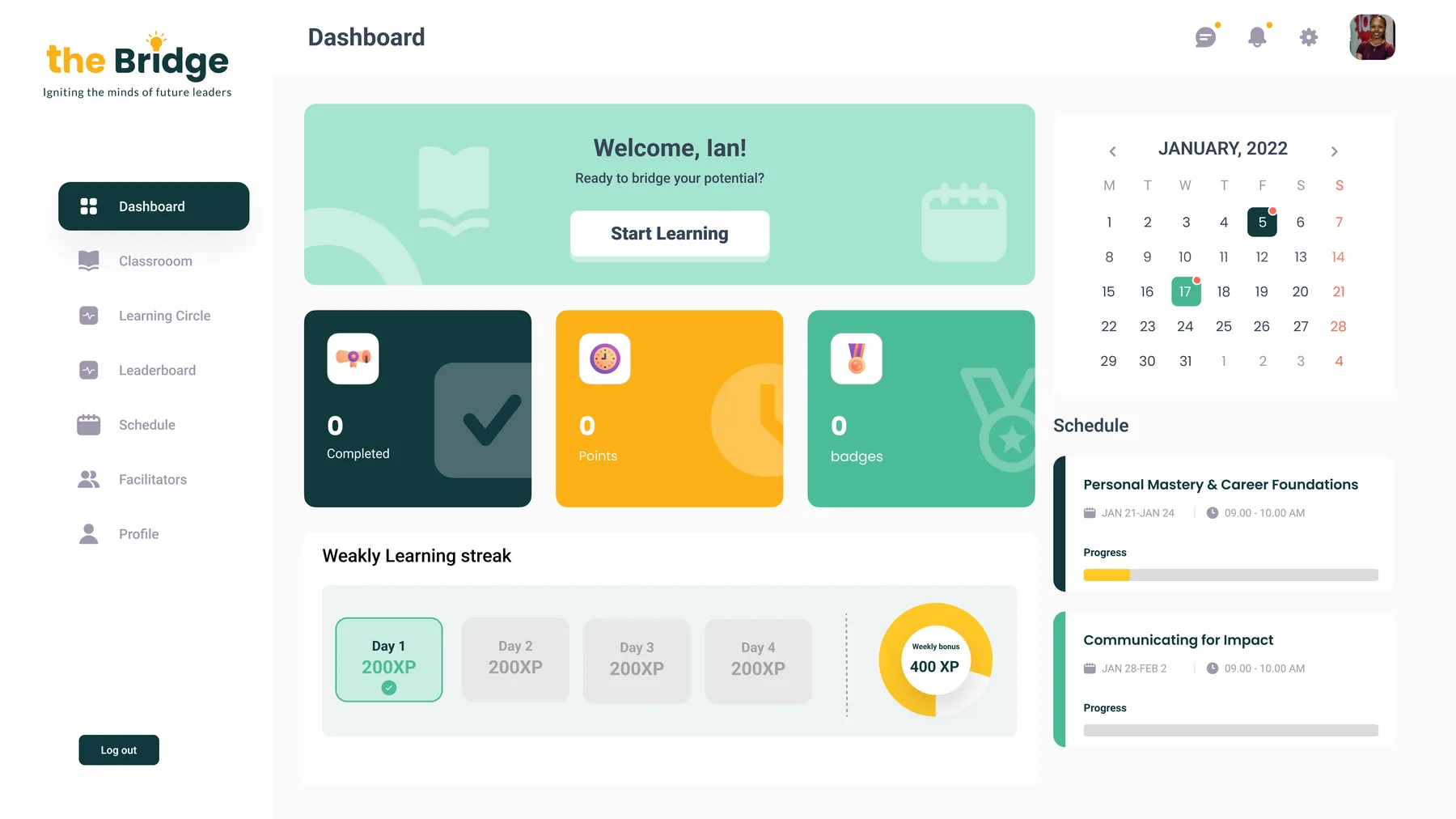 Learner dashboard