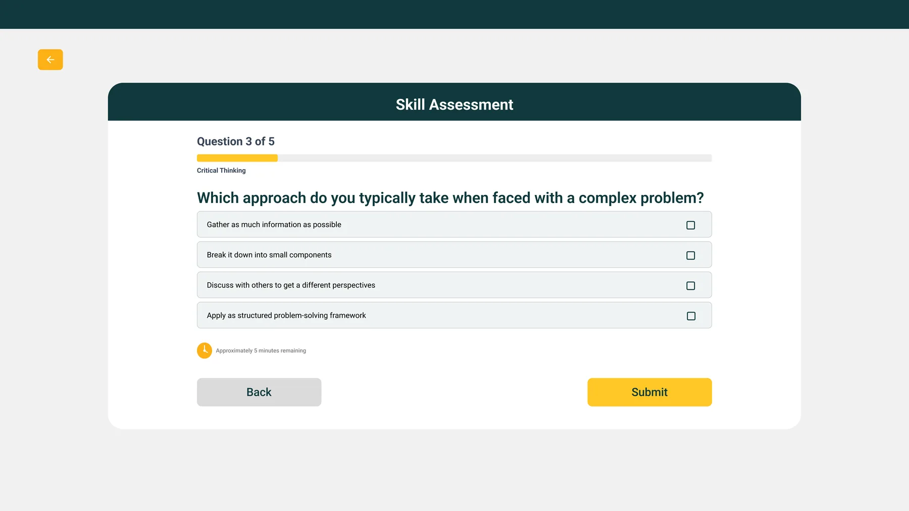 Skill assessment rating scale