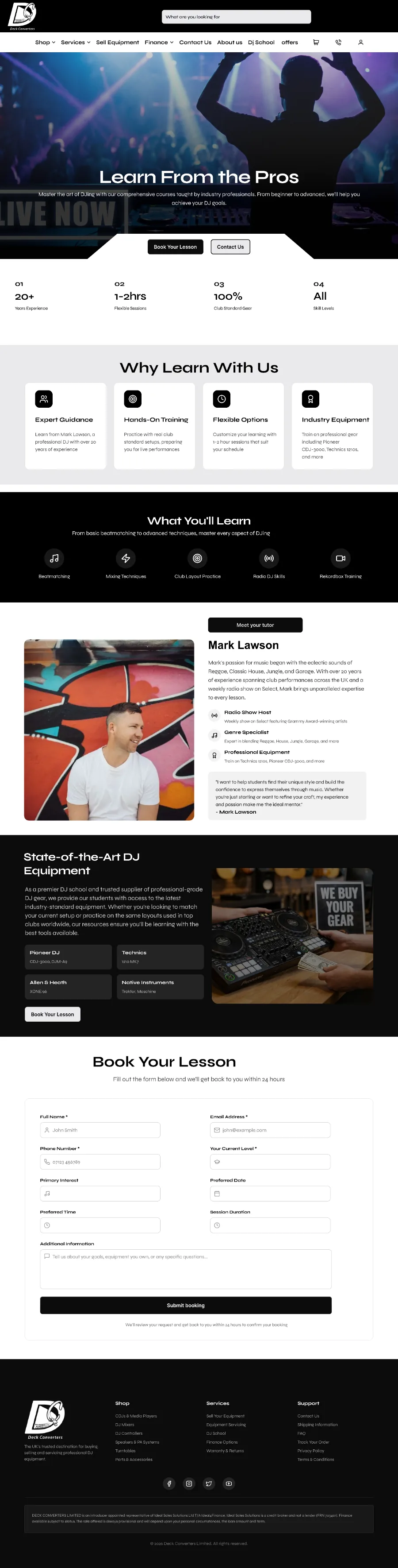 DJ School page