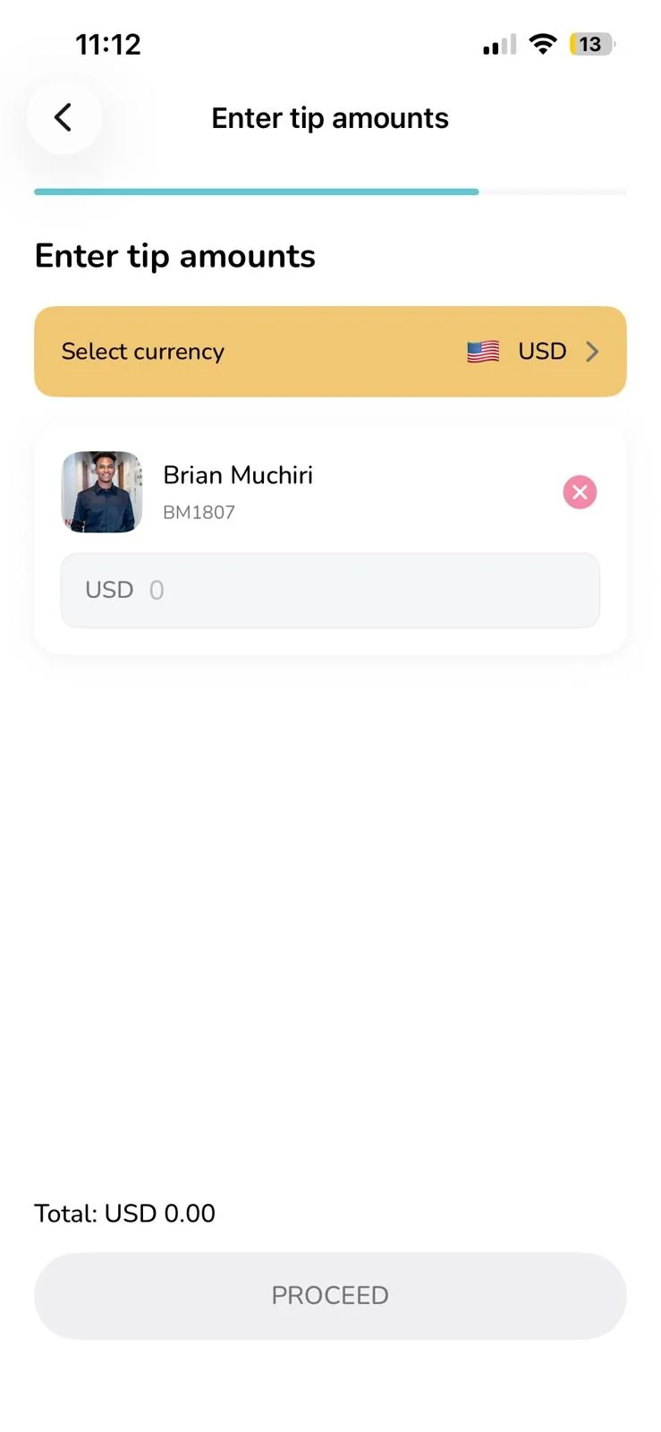 Enter tip amounts