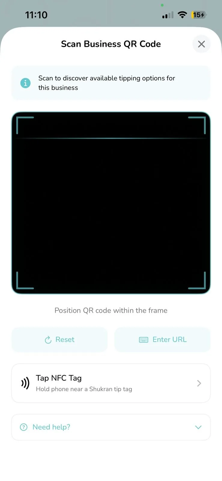 Scan a business QR code