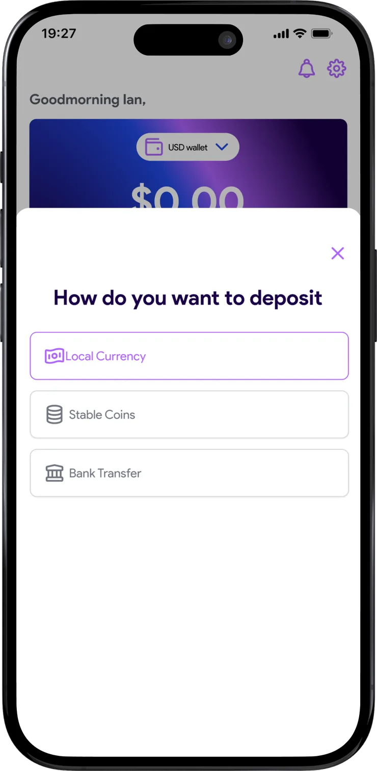 Deposit options